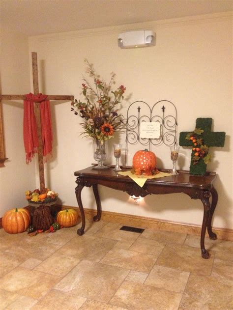 Todays Church Foyers Church Foyer Fall Decoration Fall Church