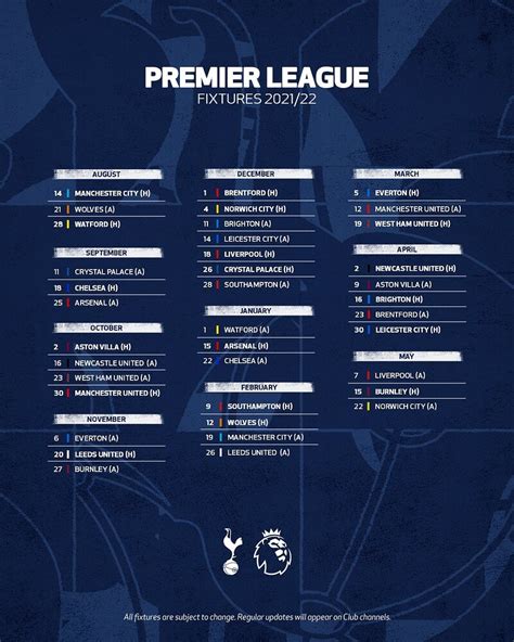The 20212022 Premier League Fixtures Released Football Xplore