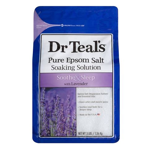 Dr Teals Epsom Salt Soaking Solution Soothe Lavender 3 Lb Walmart