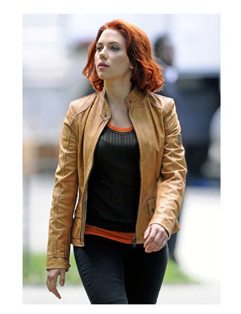 Tan Leather Jacket Womens Scarlett Johansson Brown Jacket