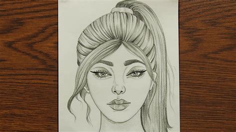 How To Draw A Girl With Ponytail Hairstyle Pencil
