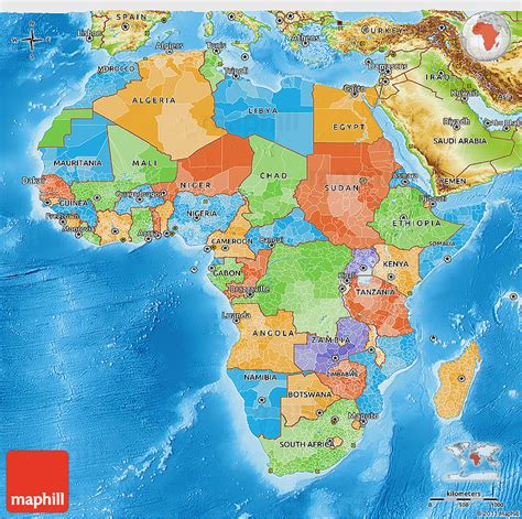 Political 3d Map Of Africa Physical Outside