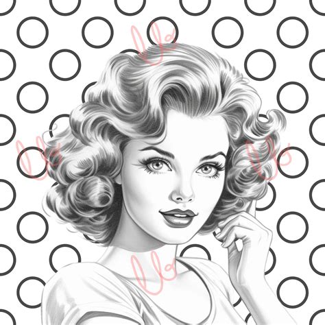 5 Pin Up Girl Coloring Pages Etsy