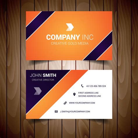 Orange And Dark Blue Corporate Business Card Vectors Graphic Art