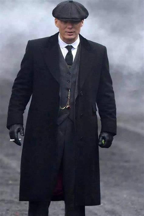 Bnhhub Mens Tom Peaky Blinders Cillian Murphy Outfits Costume Thomas Shelby Trench Black