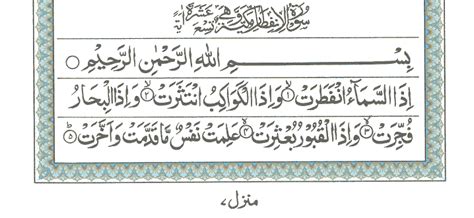 Surah E Al Infitar Read Holy Quran Online At Equraninstitute Com