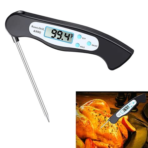 Foldable Digital Probe Thermometer Electronic Barbecue Bbq Meat Oven