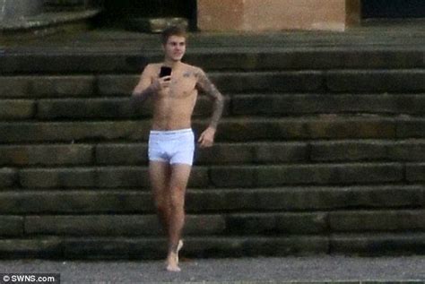 Justin Bieber Braves The Cold In Nothing But A Pair Of White Boxers