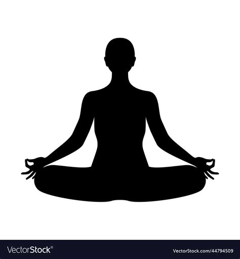 Woman Sitting In Yoga Pose Silhouette Icon Vector Image