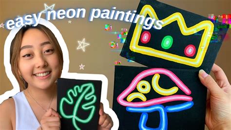 Neon Paintings On Canvas Beginner Friendly Tutorial Youtube