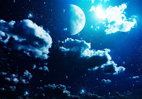 Night Sky Moon 4k Wallpaper