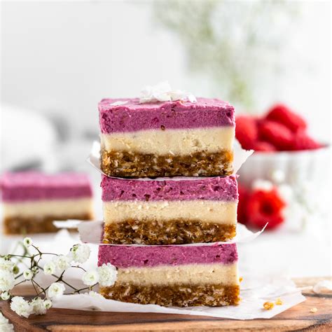 Vegan Raspberry Cheesecake Bars Recipe Dessert Gluten Free Vegan