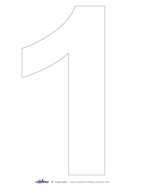 Number 1 Template Printable