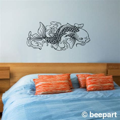 Koi Fish Wall Decal Japanese Carp Decal Traditional Koi Etsy