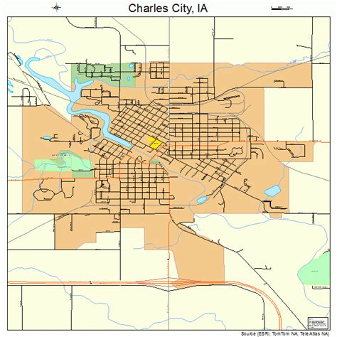 Charles City Iowa Street Map 1912765