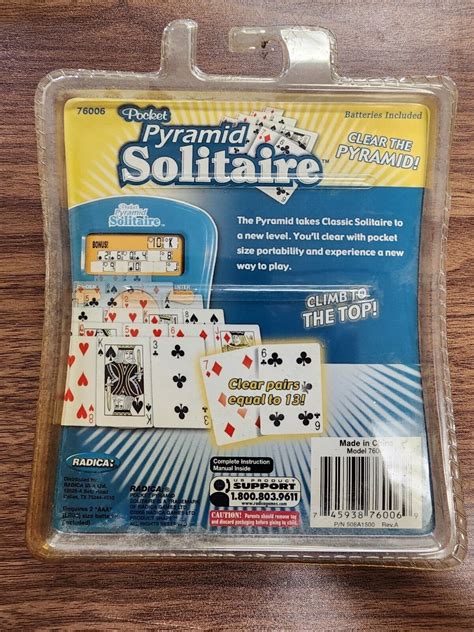 New In Box Radica Pocket Pyramid Solitaire Handheld Electronic Travel