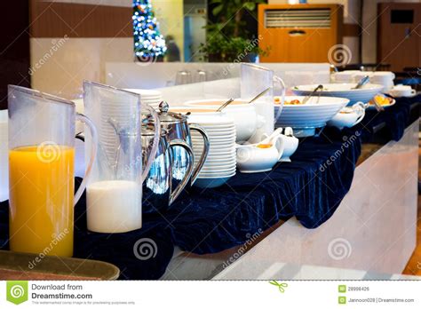 · a plate placed in the center (allow at least 24 inches for each place setting) Table Set Up For Continental Breakfast Stock Photo - Image ...
