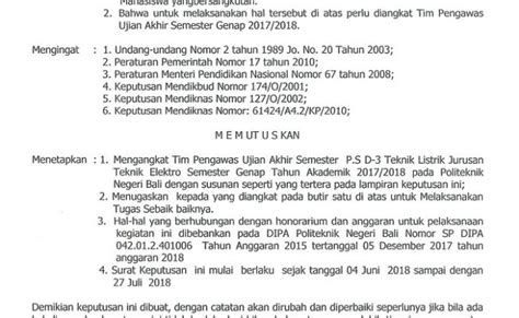 Sk Pengawa Ujian Sekolah 2021 Contoh Sk Panitia Kegia