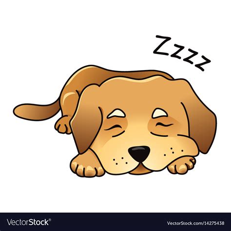 Cute Dog Sleeping Royalty Free Vector Image Vectorstock