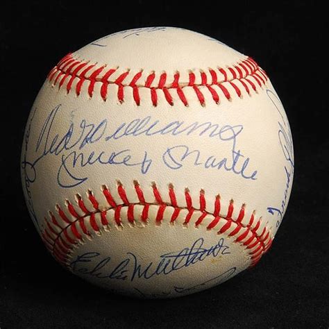 500 Homerun Club Signed Baseball W Mickey Mantle And Ted Williams