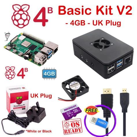 Raspberry Pi 4 Model B 4gb Basic Kit V2 Uk Plug Computers And Tech Desktops On Carousell