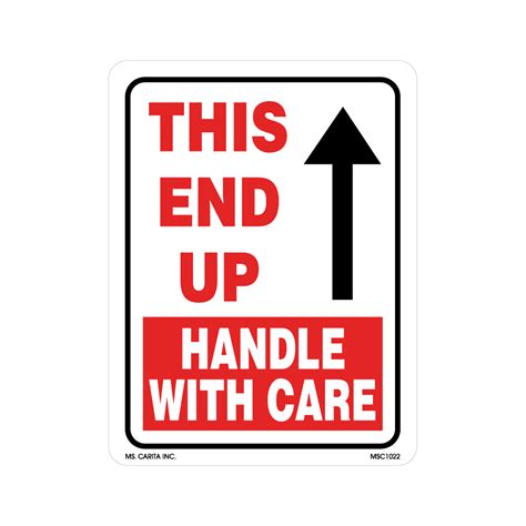 Handle With Care This End Up Labels 525 Inch X 4 Inch 500 Per Roll