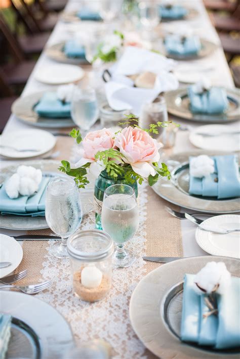 Dusty Blue Wedding Table Decor Jenniemarieweddings