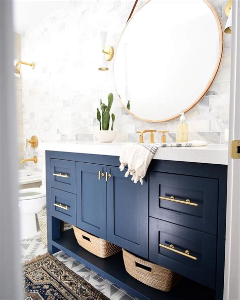 Blue And Gold Bathroom Bathroom Inspiration Bathroom Interior Design
