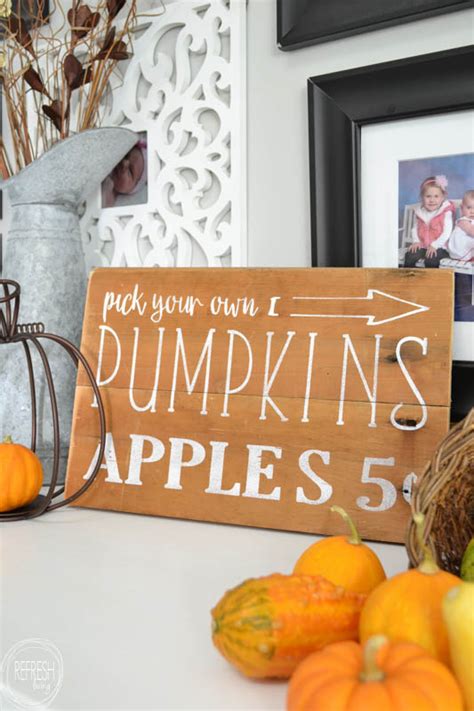 See more ideas about fall crafts, fall signs, fall decor. Pick Your Own Pumpkins and Apples DIY Fall Sign - Refresh Living