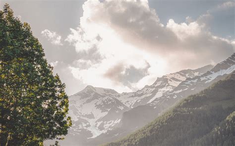 Download Wallpaper 3840x2400 Mountains Trees Landscape Slopes Peaks