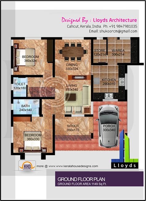 Ironically, this section actually lies underneath the ground rather than on it. 1878 sq.feet free floor plan and elevation - Kerala home ...