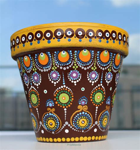 Dot Mandala On Planterpot Flower Pot Diy Paint Diy Flower Pots