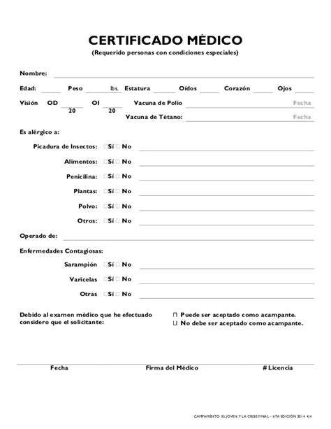 Certificado Medico De Salud En Blanco Para Imprimir Certificado 109998