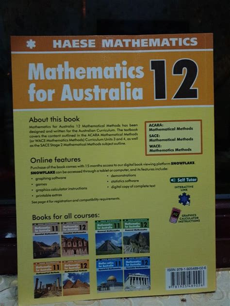 Ausmatsace Mathematics For Australia 12 Mathematics Methods Haese