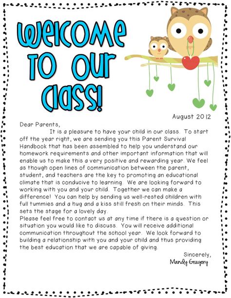 19 Best Welcome Letter Images On Pinterest Classroom Welcome Letter