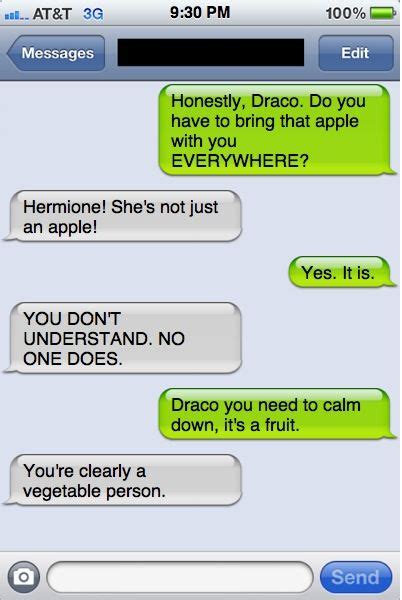 7 Dramione Text Message Ideas Dramione Harry Potter Funny Harry