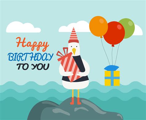 Happy Birthday Bird Vector Vector Art And Graphics