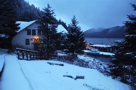 Waterfall Resort Alaska Fishing Lodge During The Winter