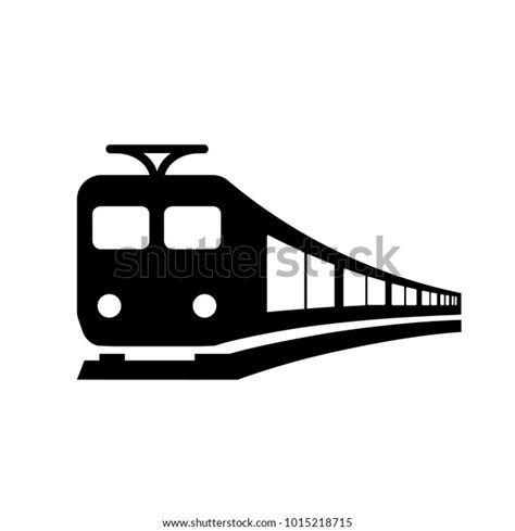 Train Icon Electric Train Black Isolated เวกเตอร์สต็อก ปลอดค่า