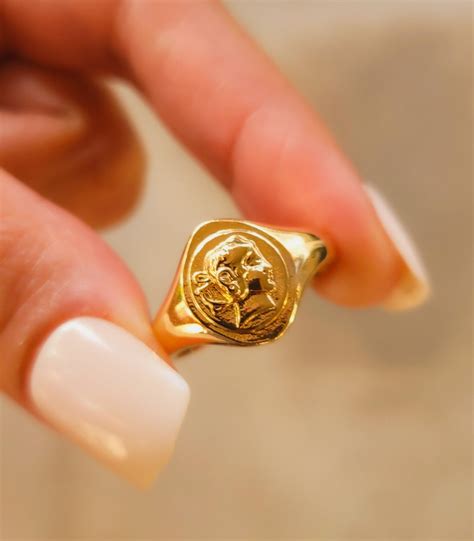 Simple Adjustable Signet Ring Gold Filled Signet Ring Signet Etsy