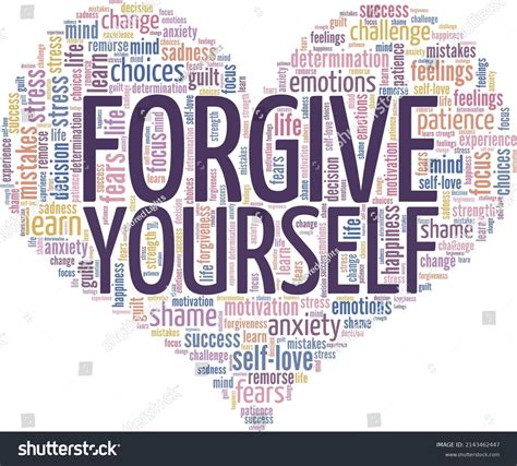 Forgive Yourself Conceptual Vector Illustration Word Stock Vector