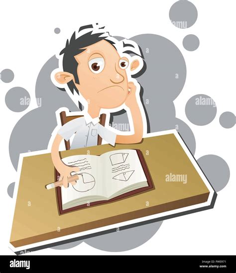 Vector Illustration Of Bored Student In Class Room Stock Vector Image