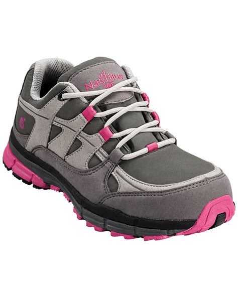 Nautilus Womens Pink And Grey Lightweight Esd Athletic Work Shoes