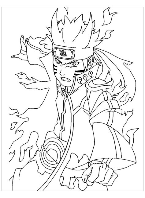 Powerful Naruto Coloring Page Anime Coloring Pages