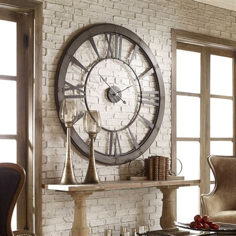 Riveting Industrial Oversized Clock Big Wall Clocks Rustic Wall