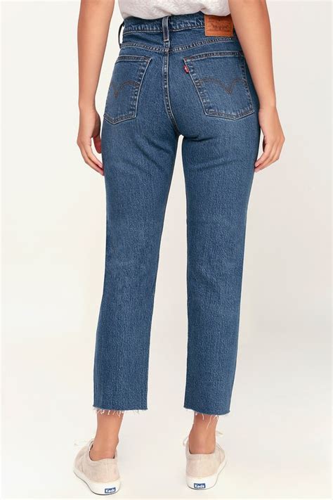 levi s wedgie straight medium wash jeans high rise jeans