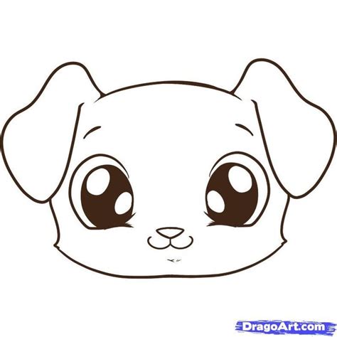 How To Draw A Puppy Face Step By Step Pets Animals Free Online