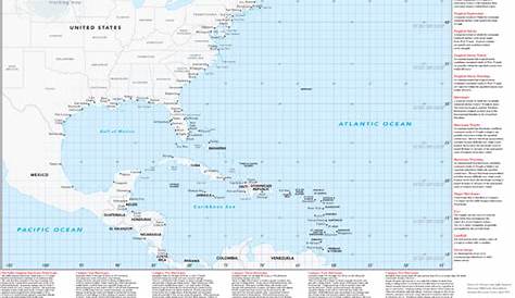Hurricane Tracking Wall Map by GeoNova