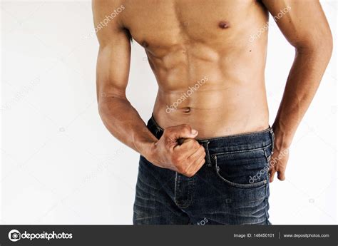 Sexy Shirtless Gespierde Mannelijk Model Gezonde Levensstijl Concept