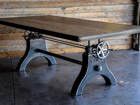1 drawer desk $99.99 compare at $150. Hure Crank Table, Reclaimed Boxcar Oak Top - Model #HU29 ...